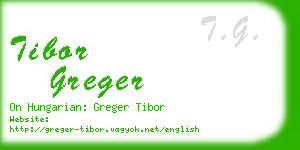 tibor greger business card